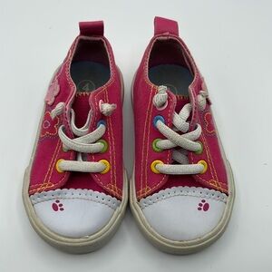 Garanimals‎ Toddler Girl's Hot Pink With Flowers Sneakers-Size 4